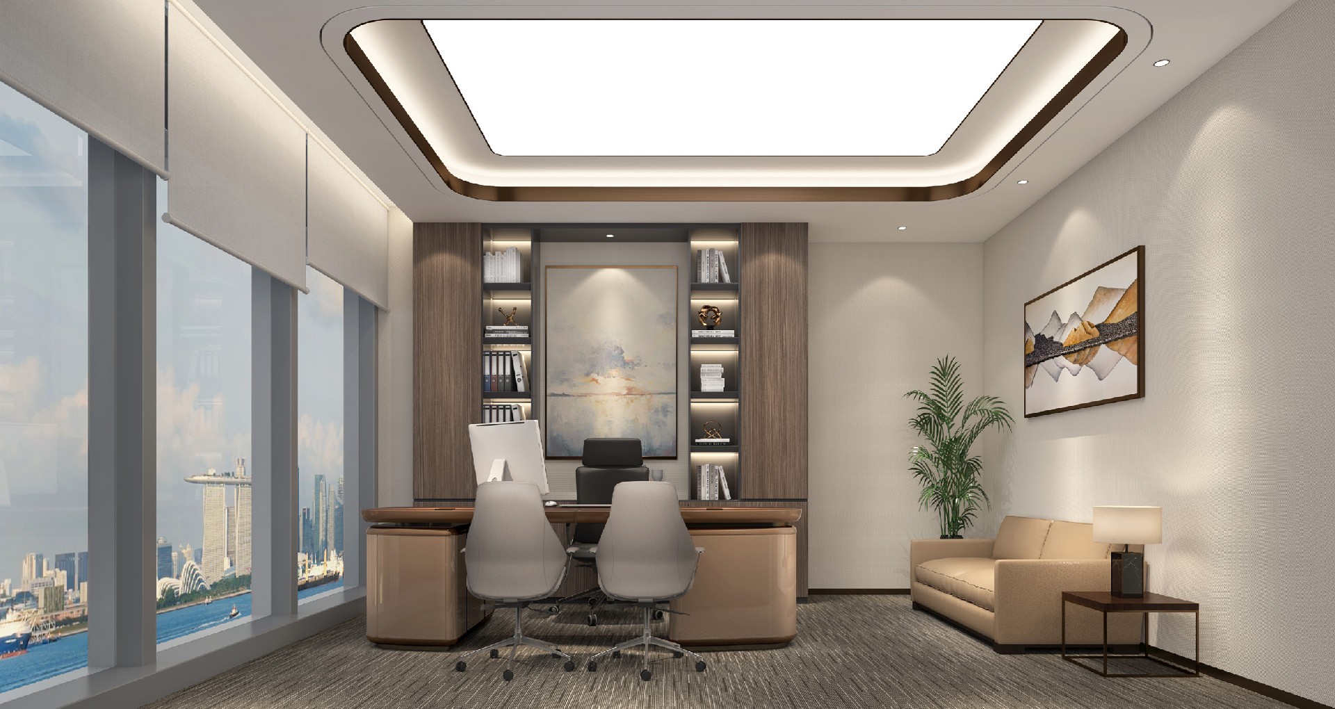 鄭州辦公室裝修-辦公空間設(shè)計效果圖
