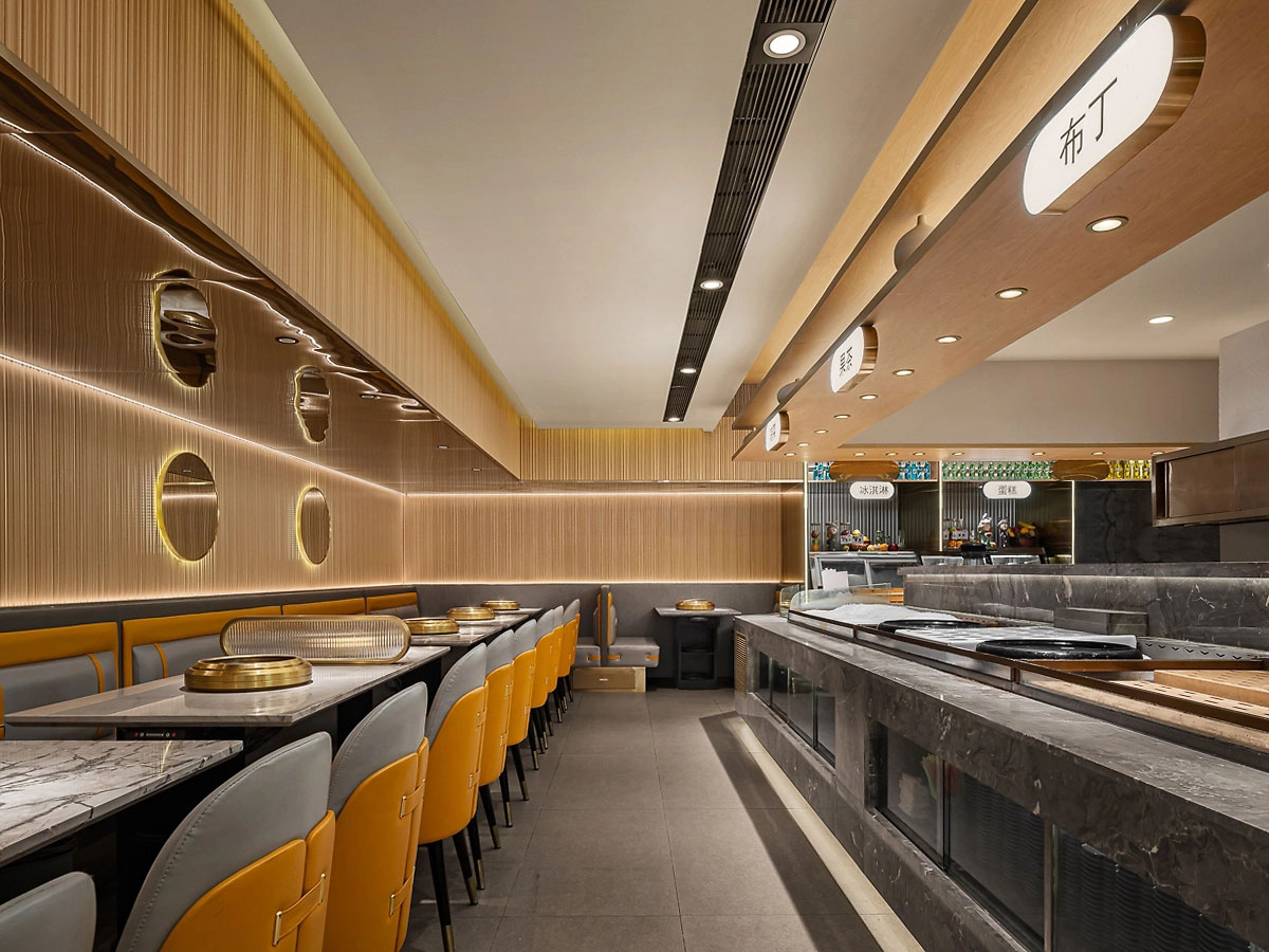 381平米鄭州自助餐廳設(shè)計裝修效果圖