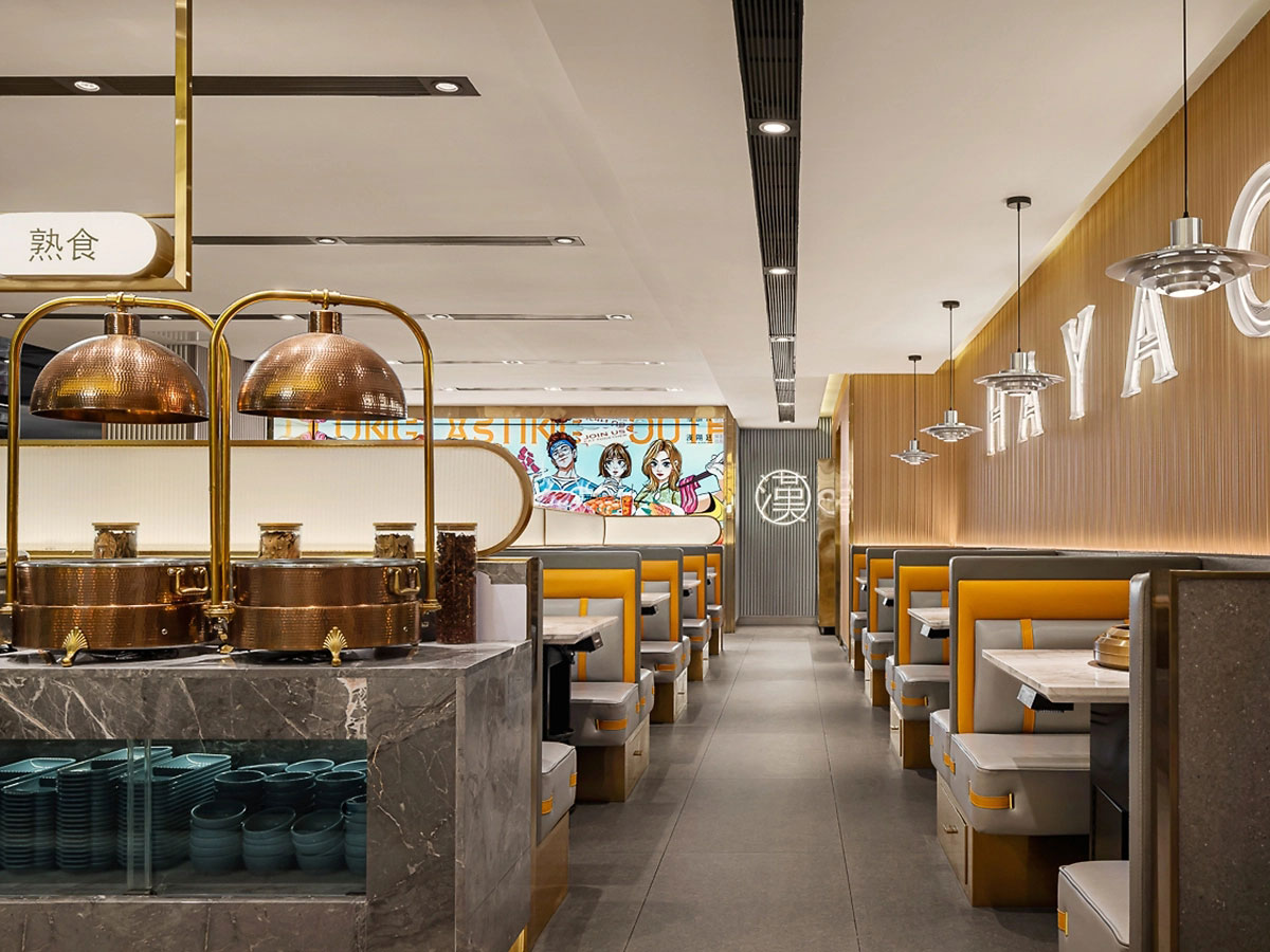 381平米鄭州自助餐廳設(shè)計裝修效果圖