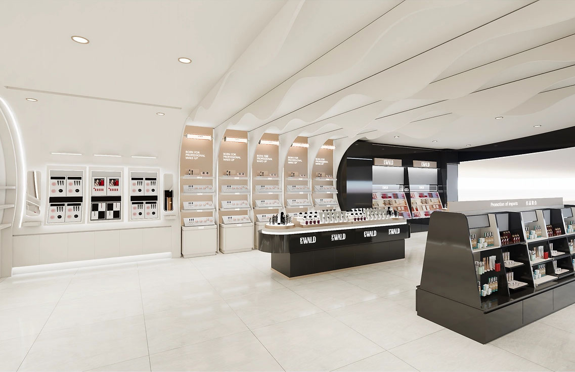 90平米鄭州化妝品店直播間設計效果圖