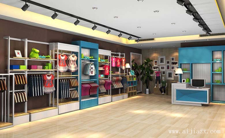 簡約大方的童裝專賣店裝修櫥窗區裝修效果圖